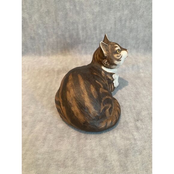 VTG Porcelain Cat "Fascination" Tabby‎ Bengal Franklin Mint 1982 Eric Tenney - Picture 3 of 9